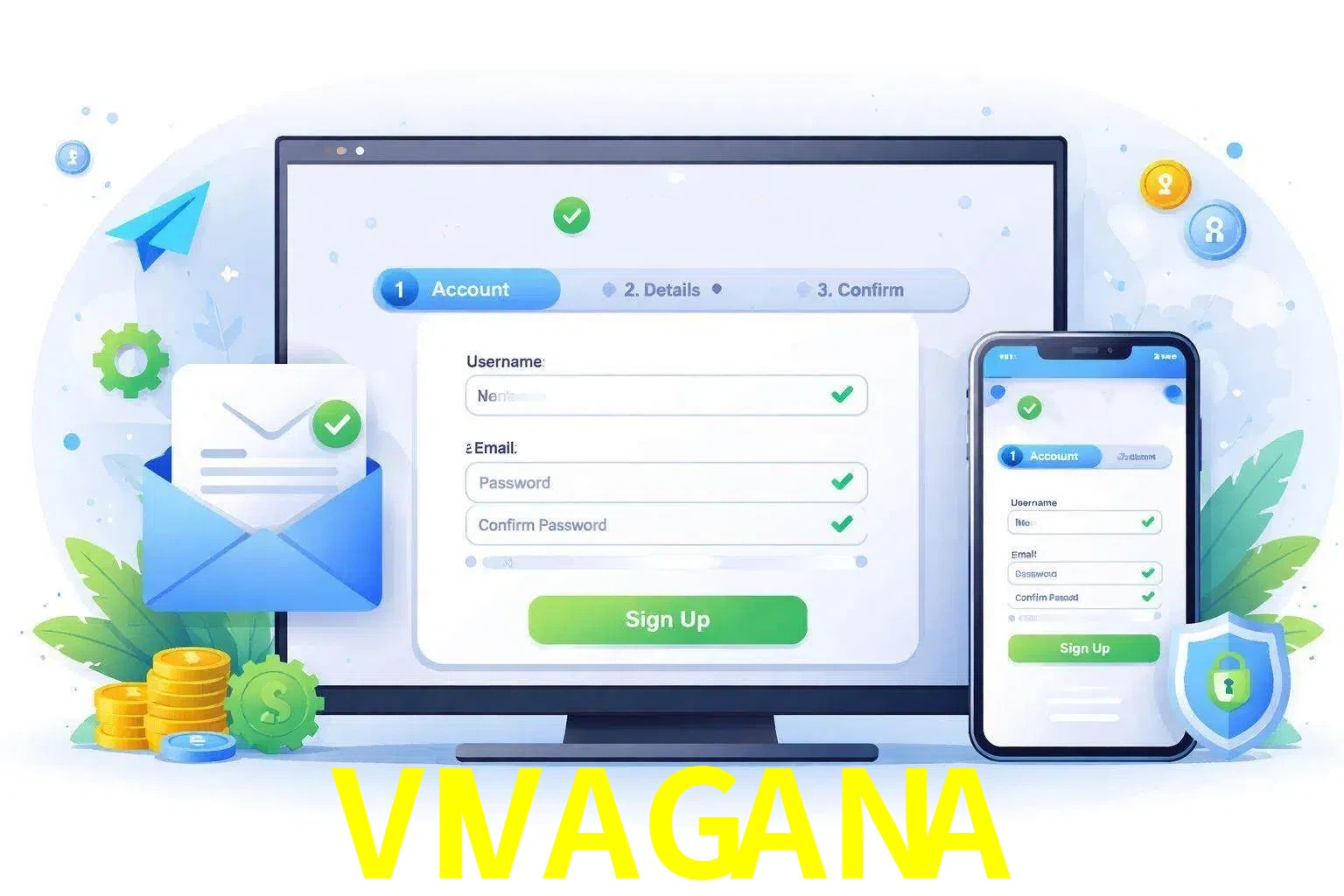 Registro de nuevo usuario y configuración de cuenta VIVAGANA